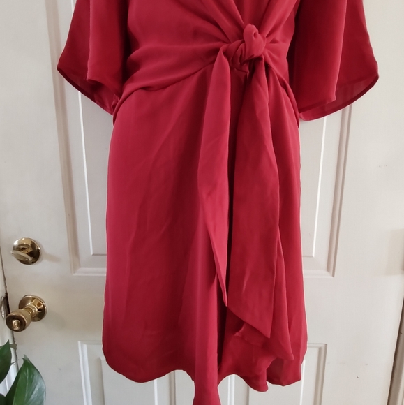 T C E C Red Tie Front Women's Dress. Size L. 🆕 - Picture 11 of 14